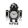 funny robot table clock with metal and plastic material