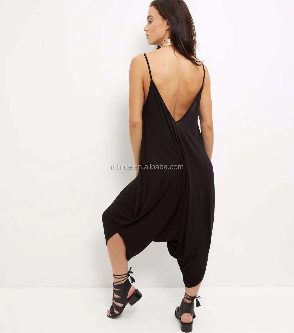 black thin strap jumpsuit