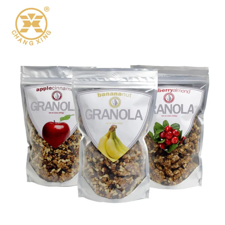 Granola Bar Packaging Zip Lock Aluminum Foil Bag Zipper Bag Protein