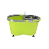 Small wheel free moving steel basket with clean bottle steel rod mop bucket