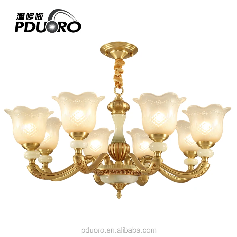 6light 8 light glass lamp shade brass wiht modern chandelier