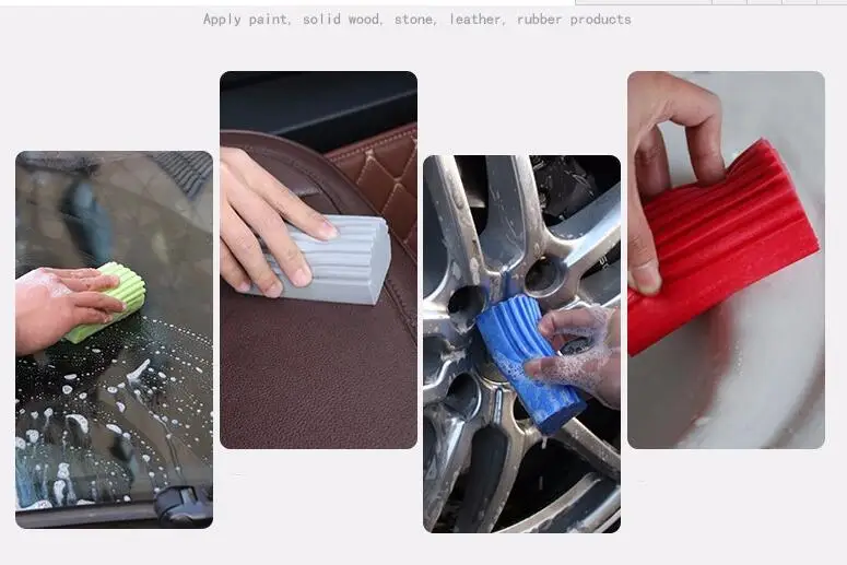 Shaped Cloth Scouring Pad Cellulose Polyether Microfiber Hard PVA Car Sponge Wholesale