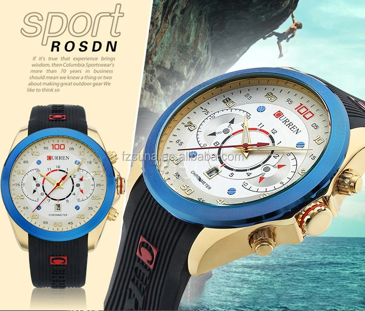 Hot Curren 8166 Men's Fashion Casual Watches French Luxury Brand