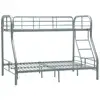 Twin Over Full Metal Sturdy Bunk Bed Frame, with Inclined Ladder, Safety Rails for Kids Teens Adult, Space-Saving Design