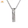 Funeral Supplie Wholesale Price Stainless steel CZ Bar Cremation Urns Necklace Pendant for Ashes Keepsake Memorial Jewelry
