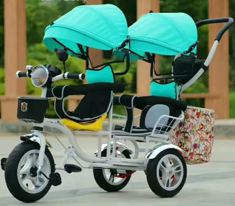 Factory Wholesale Small Kids Double Seat Children Tricycle Two Seats