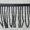 Wholesale long bugle beads edging tassel trim fringe for clothes decorative in black