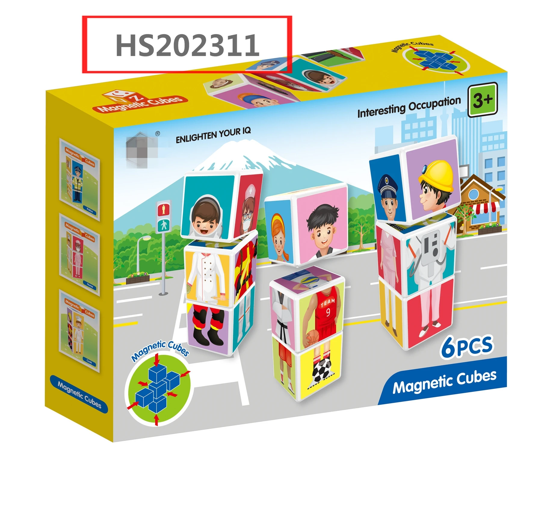 HS202311, Huwsin Toys, Magnetic magic cube,magnetic building block,6pcs, Educational toy