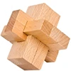 Classical popular colors wooden intelligence 3D Luban Kongming lock puzzle decompression toy