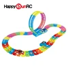155 pieces flexible DIY rail track car track toy for kids bend flex glow in the dark magical track luminous with LED lights