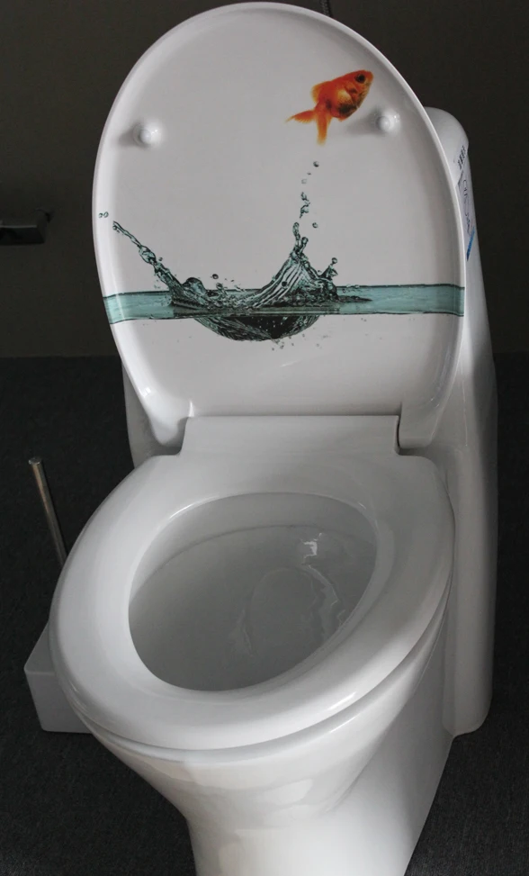 ziax 3d 印花装饰慢关闭快速释放马桶座