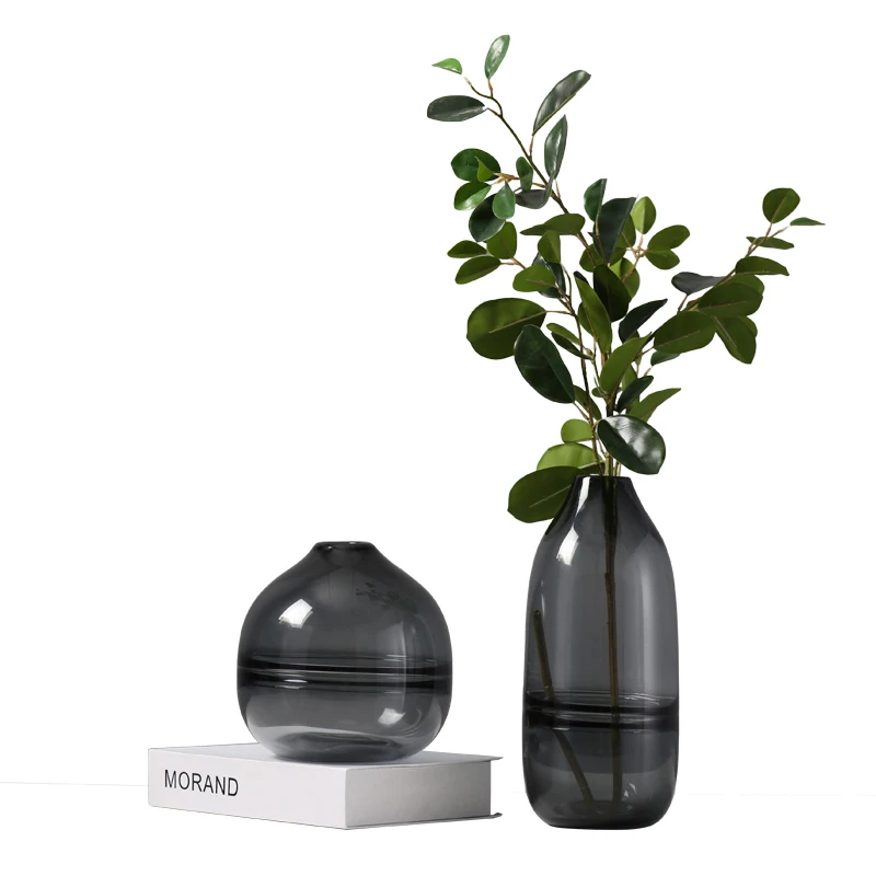 Modern Fashion Luxury Crystal Light Black Glass Vase For Flower Arrangement Buy Crystal Black 8849