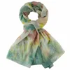 Hot selling Ladies' 100% polyester printing voile palm leaves scarf