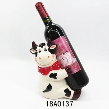 Ceramic Cow Shape Wine Bottle Holders Customized Home Table