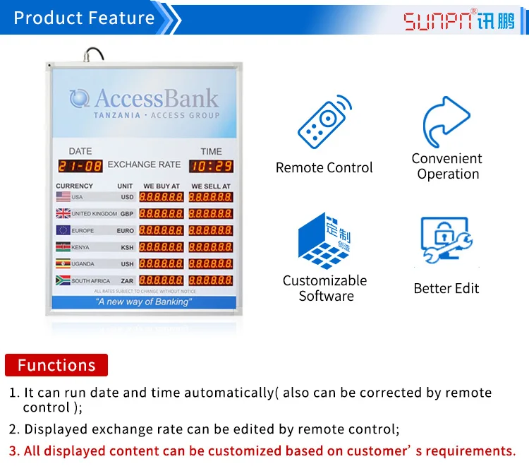 Custom Made Electronic Currency Exchange Rate Display Board Currency Exchange Rate Display Board