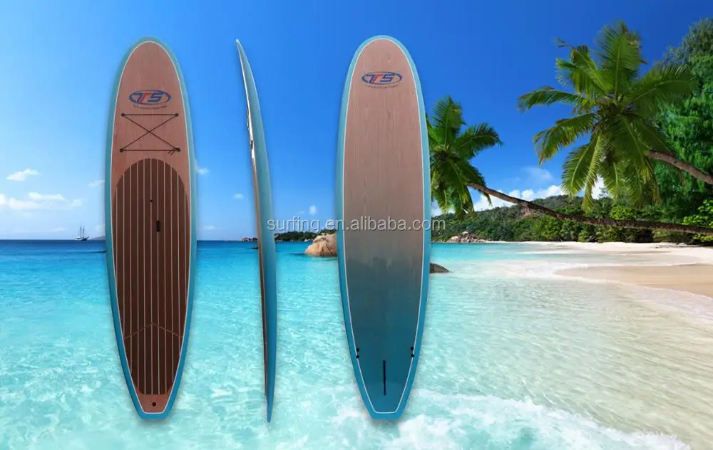 Kids Surfboard 165cm with EPS And Bamboo Core - Black / Turquoise / White