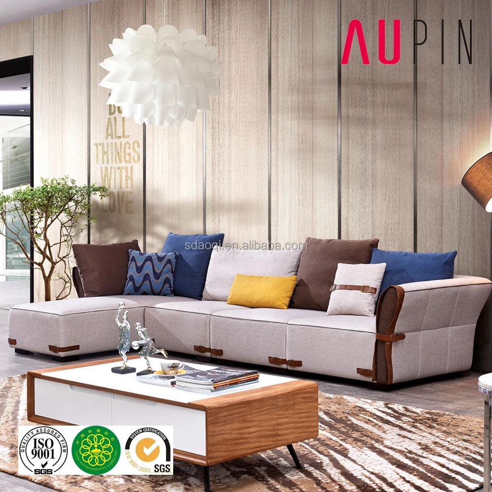 Desain Sederhana Baru Ruang Tamu Modern Kain L Berbentuk Sofa