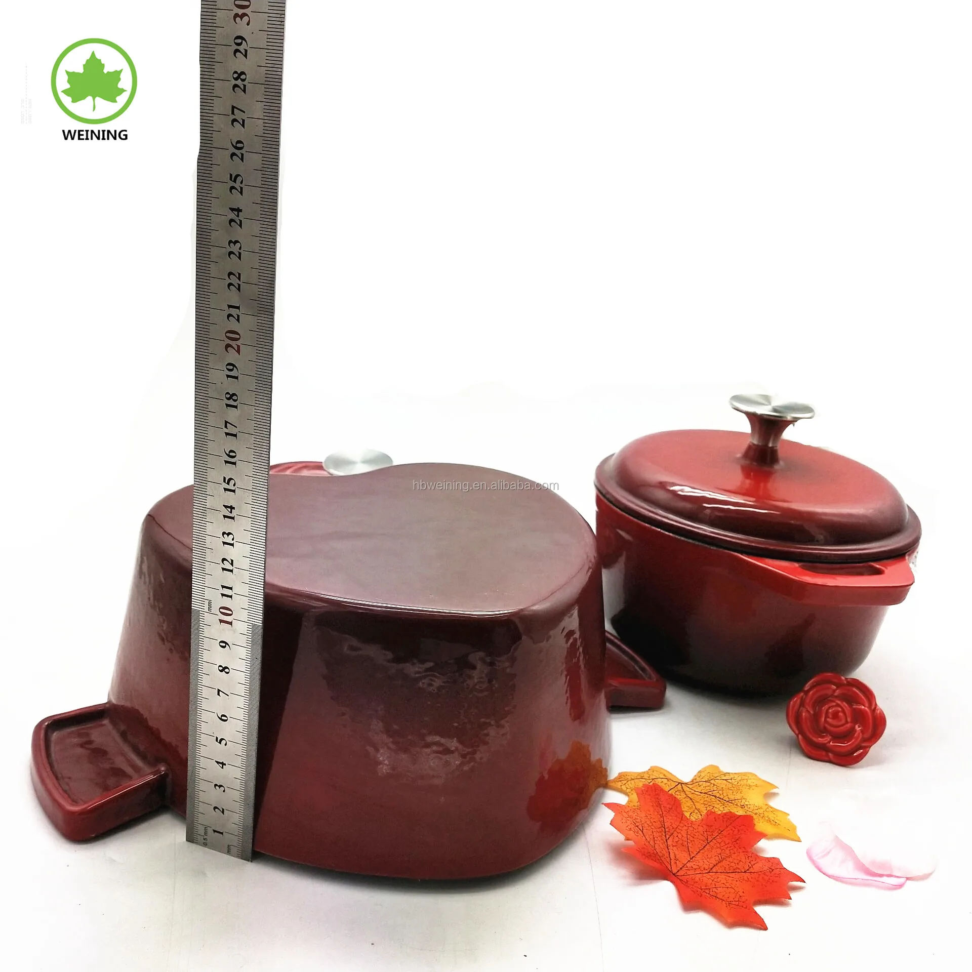 Special Heartshaped Enameled Cast Iron Cooking Pot With Double Handles