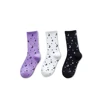 Women's Ribbed Single Pair Street Crew Socks with Star