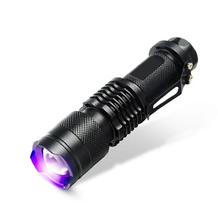 High Quality Zoom 365nm Black Light UV led Mini flashlight