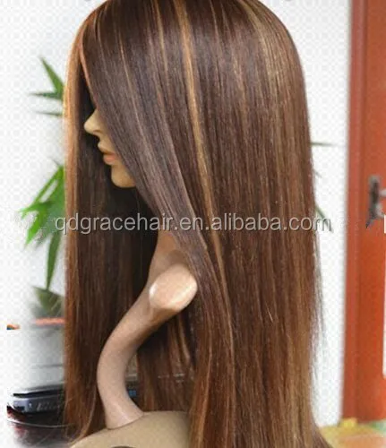 Hot Fashion Blonde Hair With Brown Highlight Color 4 27 Human Hair