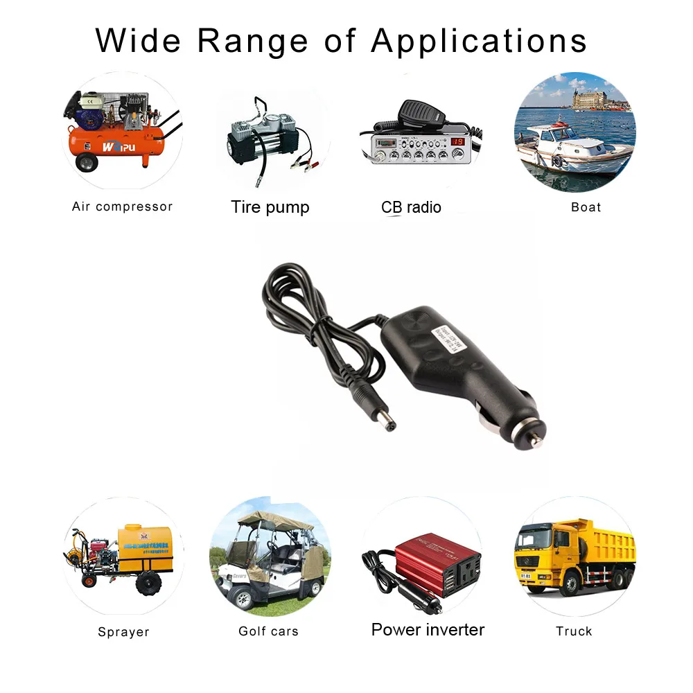 12v 1A 2.5A Car Battery plug Cigarette Adapter cable 9v 2A 3A Car Charger 9 Volt