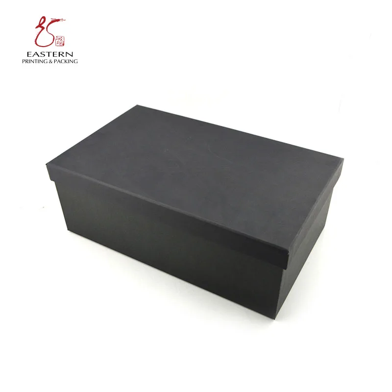 Custom Matte Black Cardboard Shoe Box Packaging, View Black Shoe Box
