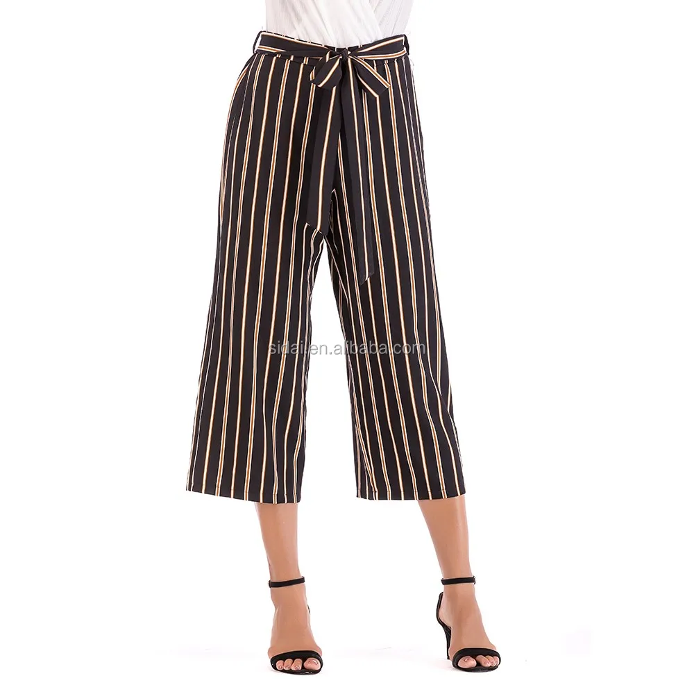 vertical striped flare pants