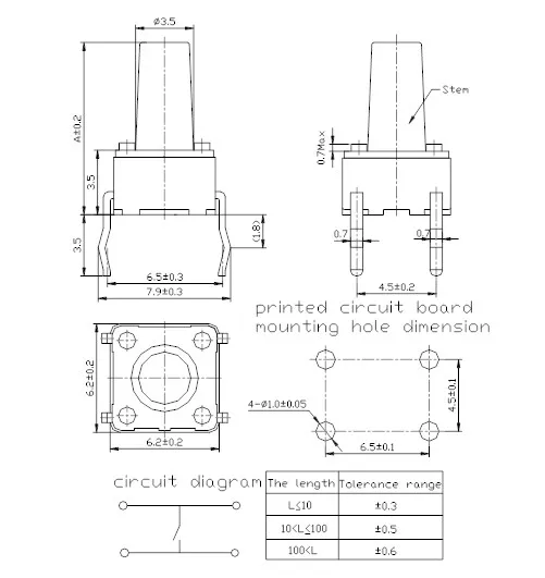 Black Push Button Pcb Electric Type 250v 4 Pin Smd Tact Switch Buy