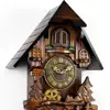 Solid wood creative craft vintage house shape induction swing cuckoo clock