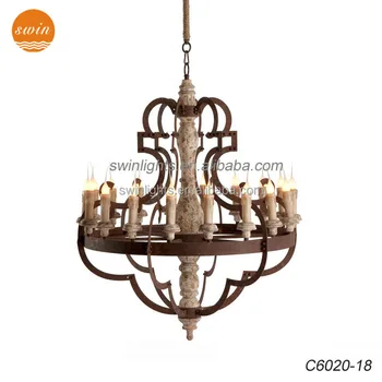 Nurnberg Large Rustic Iron 18 Light Chandelier Vintage Distressed Wooden Hanging Pendant Lamp In China Made Wood Nurnberg Large Rustic Iron 18 Light Chandelier Vintage Distressed Wooden Hanging Pendant Lamp In China Made Wood