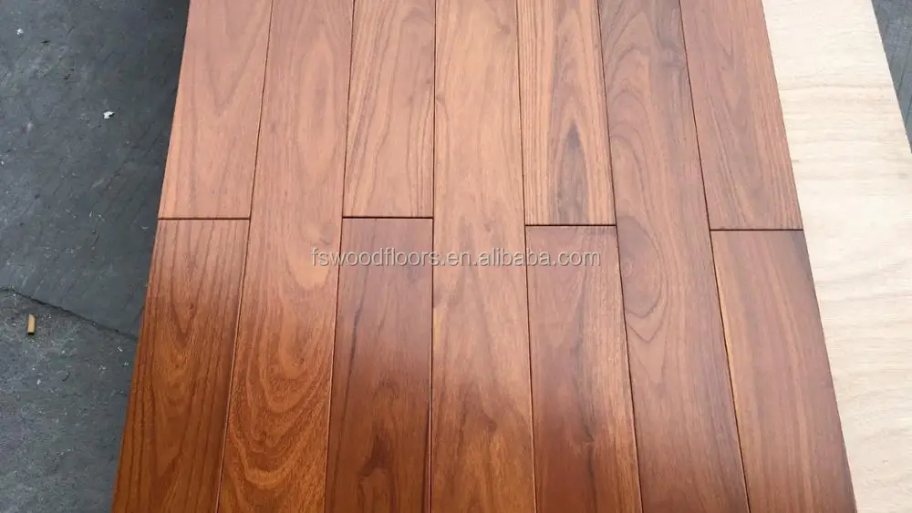 prefinished Mongolian teak hardwood flooring 95x18mm, View teak