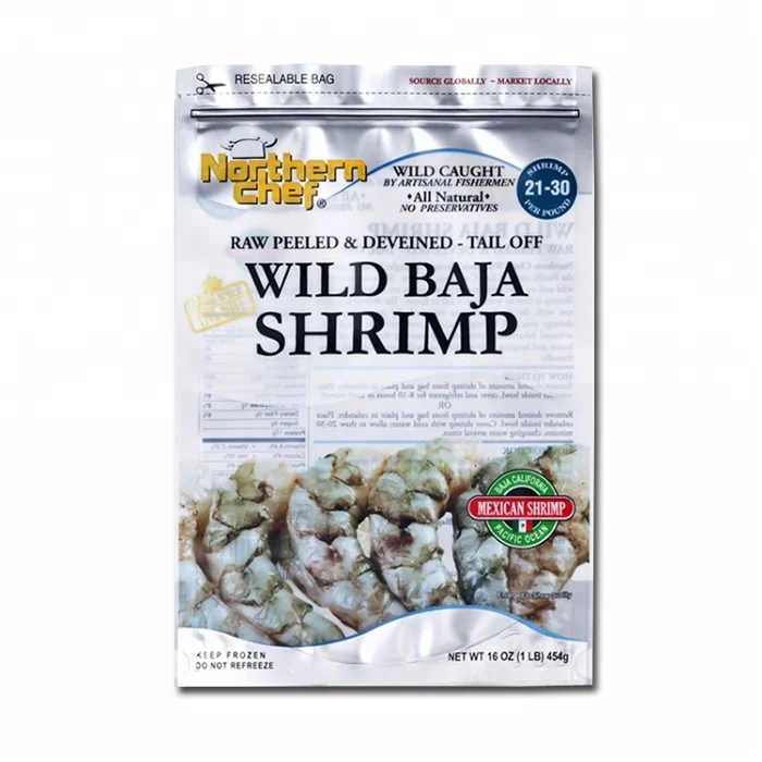 Wholesale Custom Laminated Plastic Zipper Frozen Fish Vacuum Bag Dried