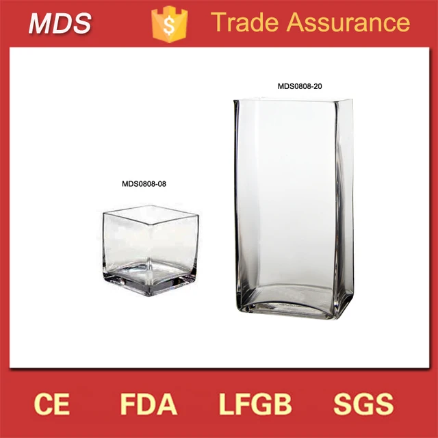 Discount Square Glass Cube Vases Bulk For Wedding Centerpieces