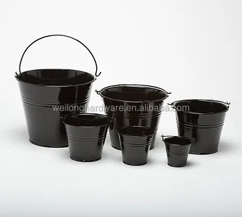 mini black buckets