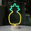 Indoor Night Light Battery Operated Home Table Decoration Small Lighting Eco Friendly Pineapple Shape LED Neon Light
