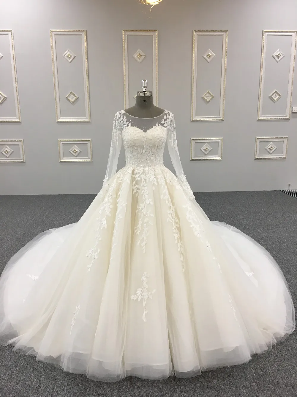 Real Sample Wedding Dress Off Shoulder Design Ball Gown Dresses For ...