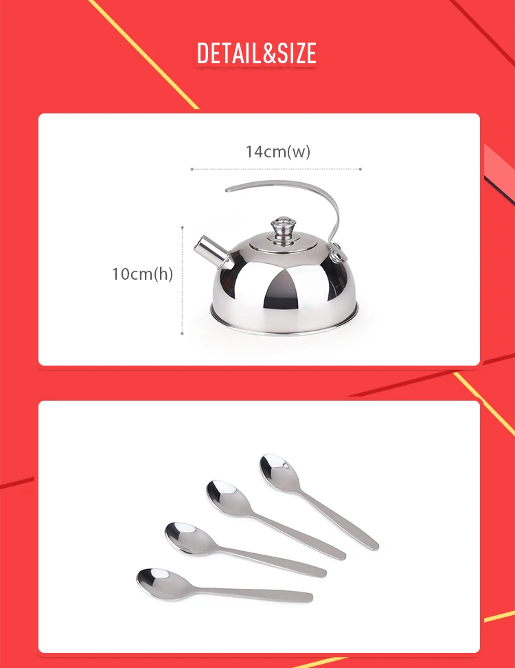 Trending Amazon Hot Sale Pretend Play Kids Stainless Steel Tea Toy