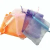 15x20cm gold stemp flower satin organza bags pouches