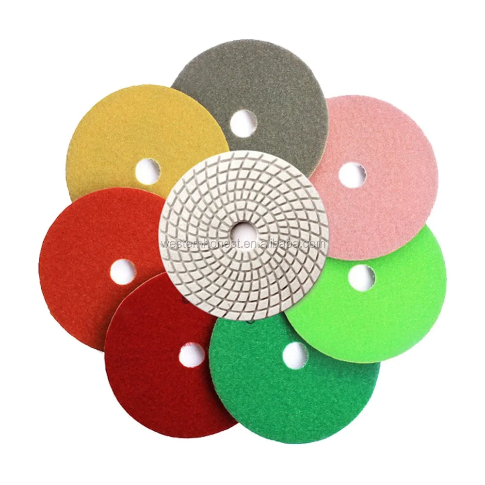 4" 100mm Resin Flexible Pads Wet/dry Diamond Polishing Pad+backer