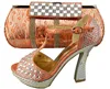 Bridal high heel shoes and clutch bag to match