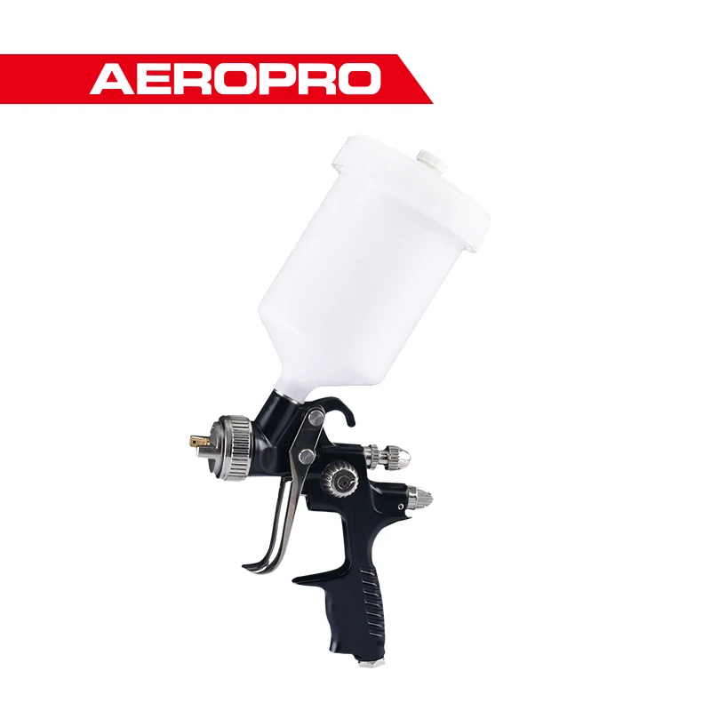 Aeropro A604 Hvlp Gravity Feed Air Spray Gun 13mm Nozzle Size 600cc Aluminum Cup Professional 2417