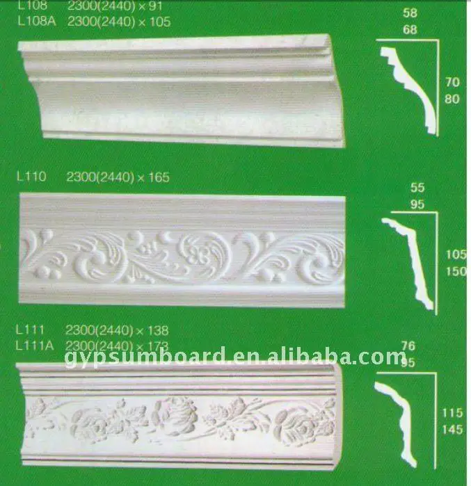 Green New Building Material Decorative Gypsum Ceiling Cornice