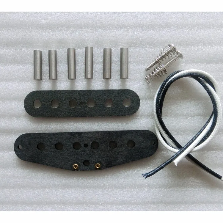 Black Flatwork Bobbin Single Coil Guitar Pickup Kits Alnico 5 Rods Diy