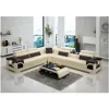 Modern style corner designs living room leather sectional sofa