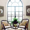 Interior Arch Wrought Iron French Entrance Doors with Glazed Glass
