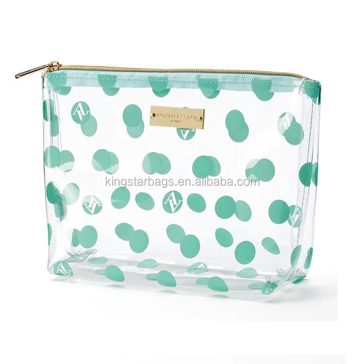 Wholesale Clear Vinyl Travel Cosmetic Bags With Private Label Plate