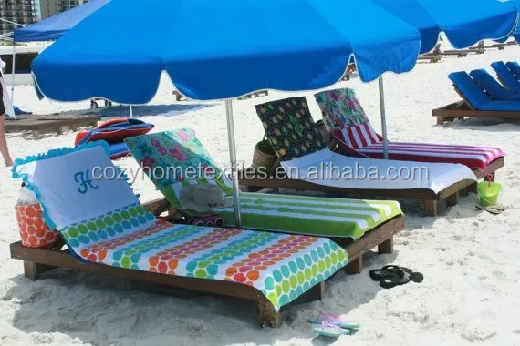 lounge chair beach towel with fitted pocket top