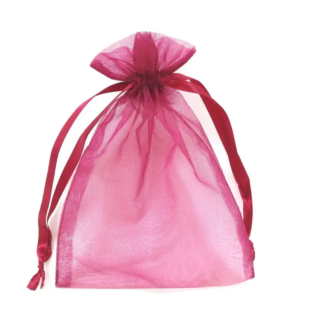 Custom Red Organza Fabric Gift Pouch Organza Perfume Pack Bag For ...