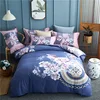 100% Cotton Queen Printed Fitted Bedsheet Set Microfiber